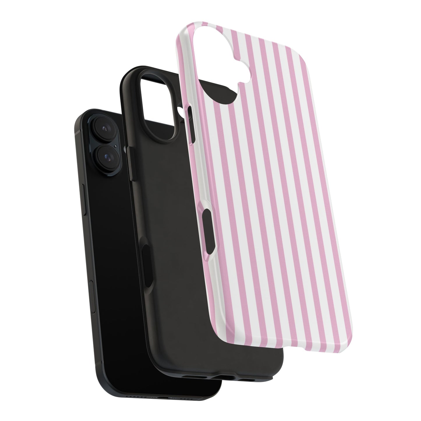 Pink & White Striped Phone Case