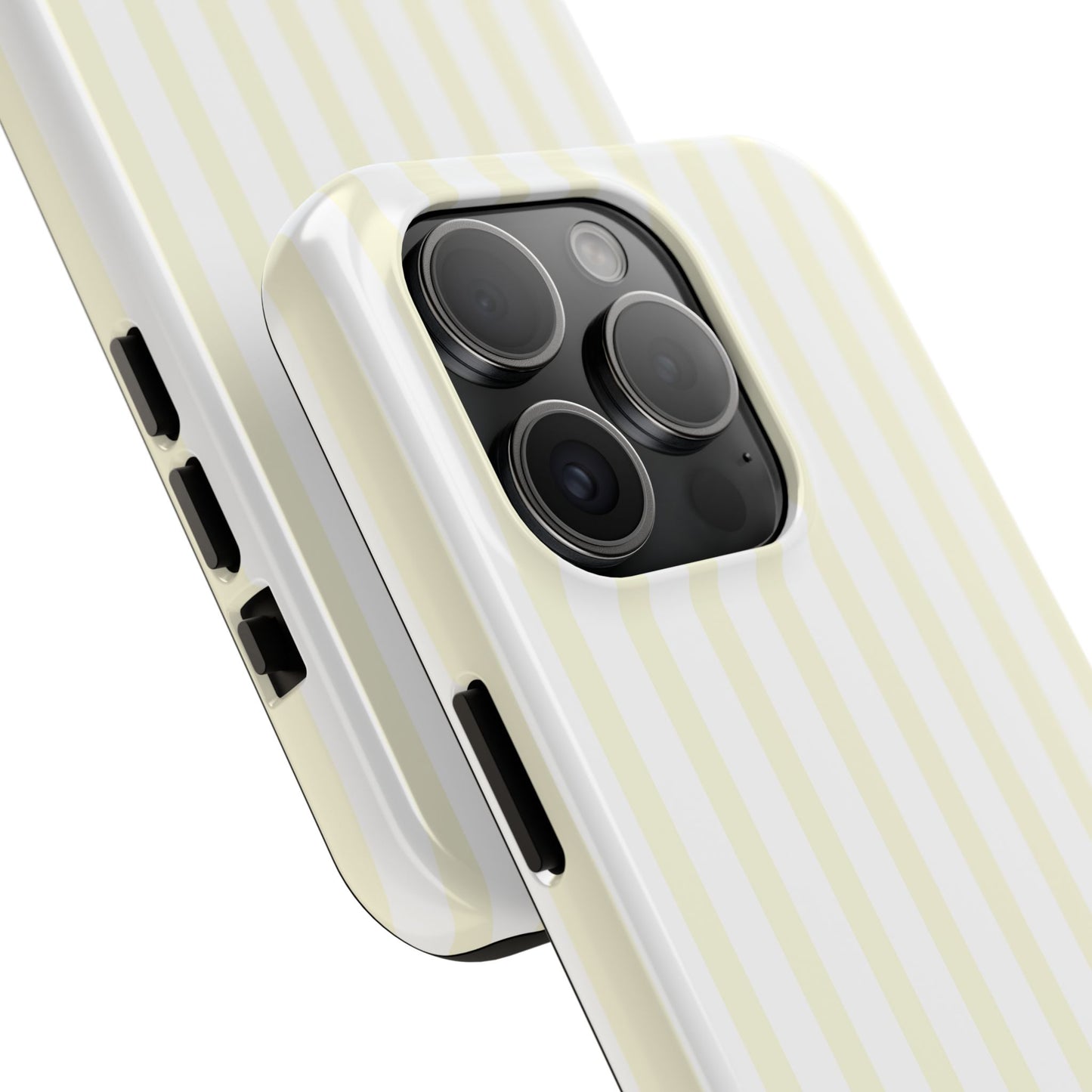 Butter & White Striped Phone Case