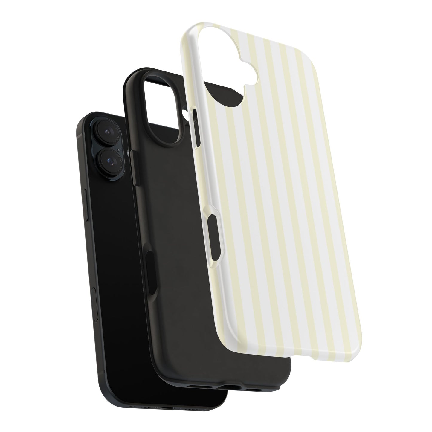 Butter & White Striped Phone Case