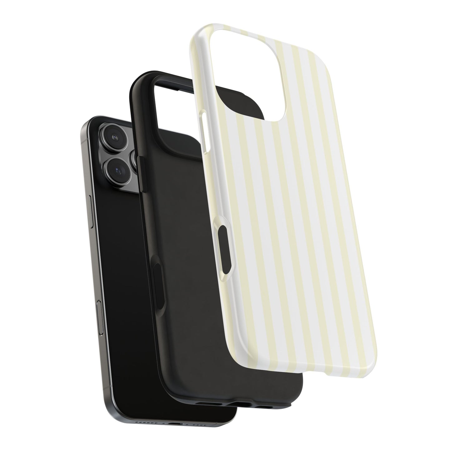 Butter & White Striped Phone Case
