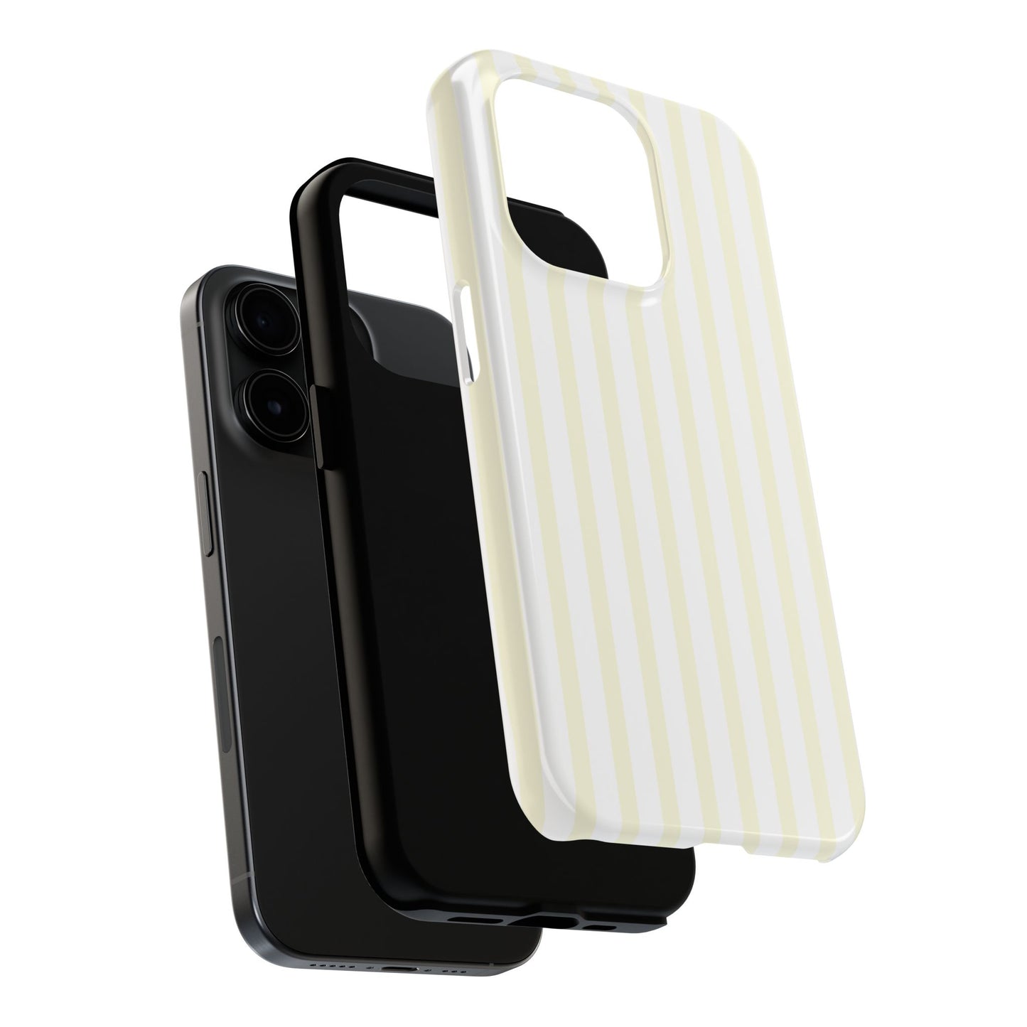 Butter & White Striped Phone Case