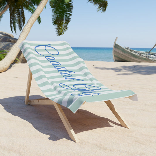 Coastal Girly Striped Beach Towel