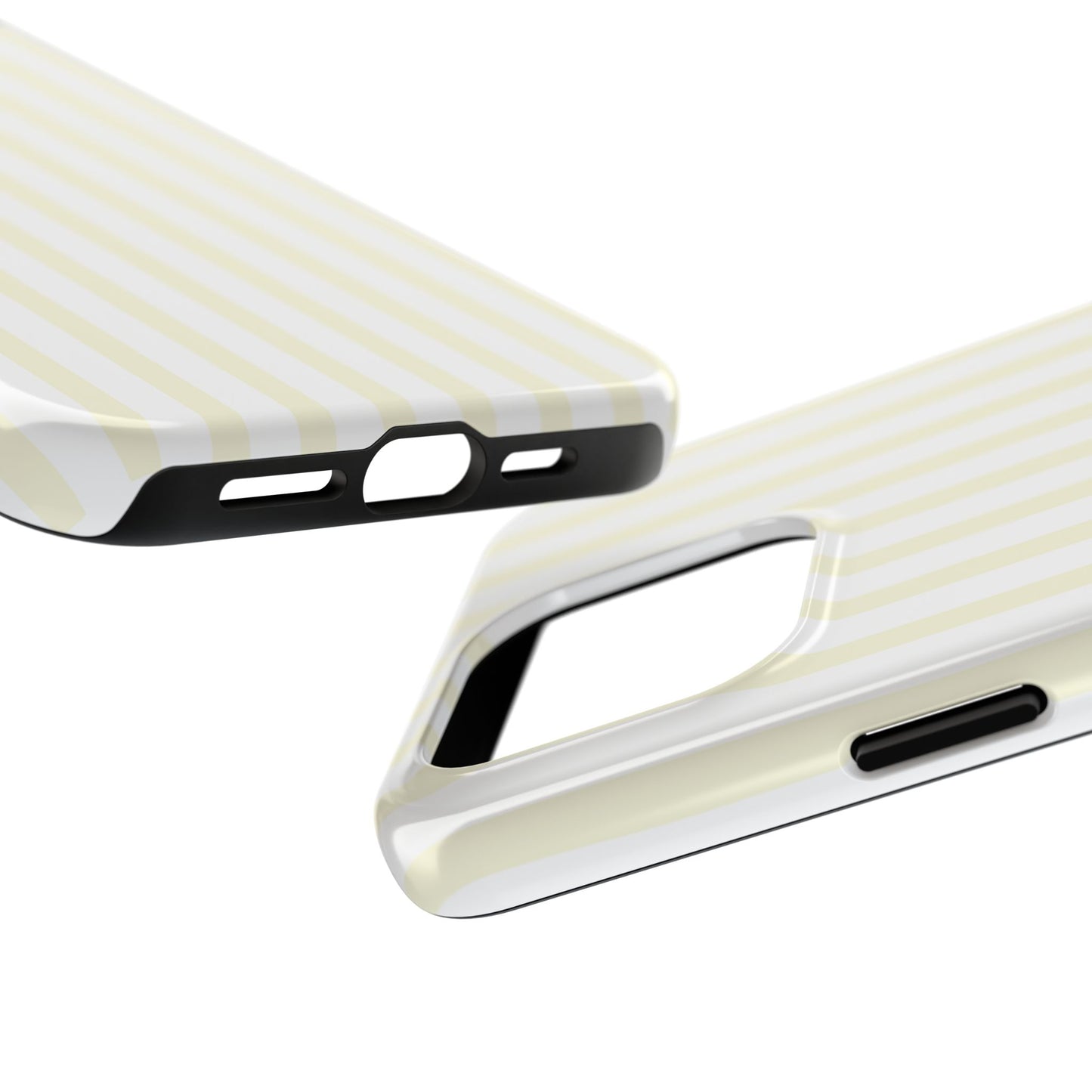 Butter & White Striped Phone Case