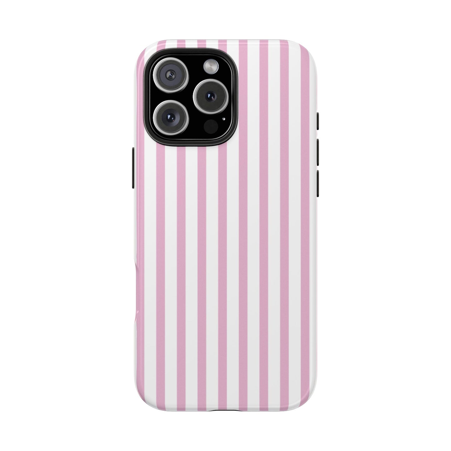 Pink & White Striped Phone Case