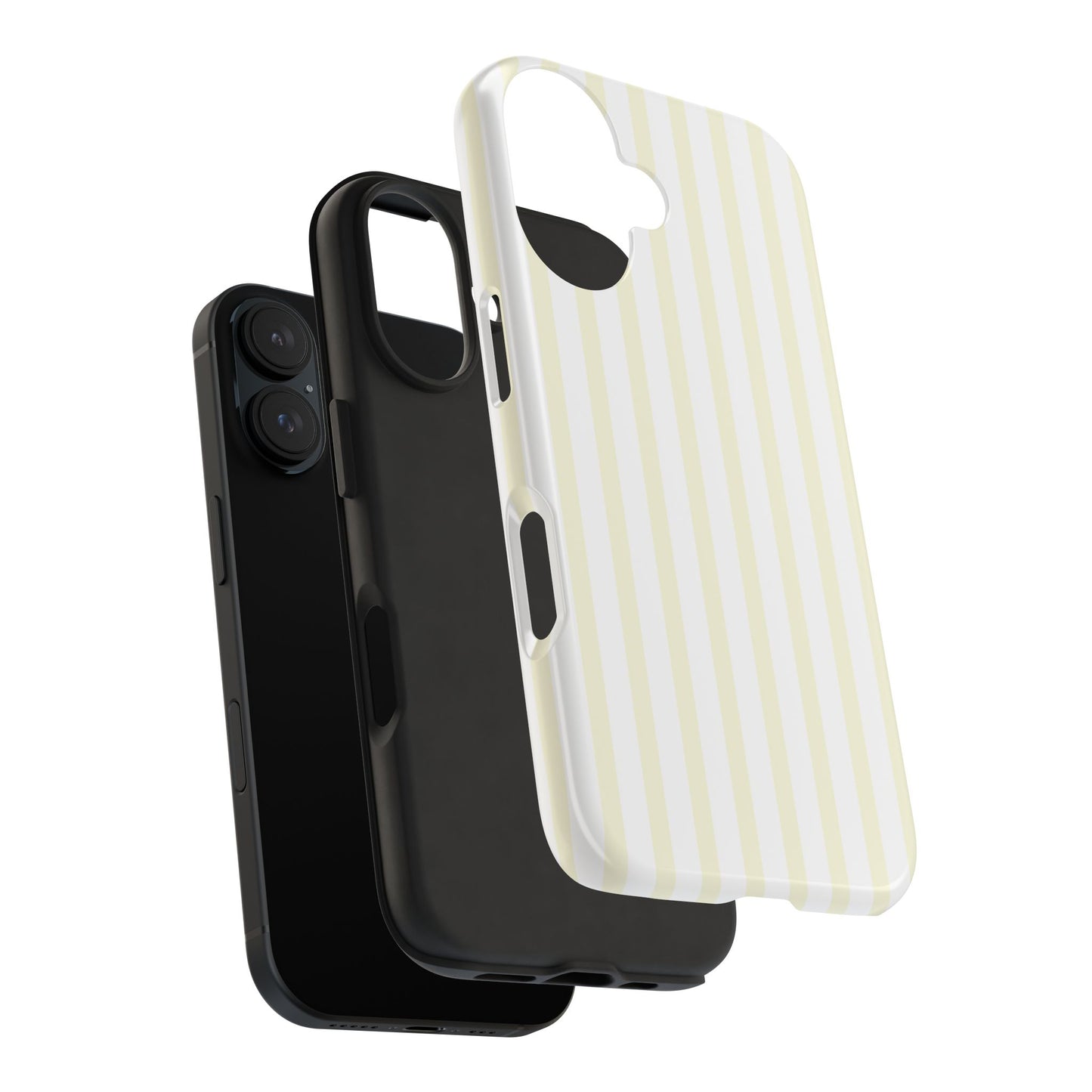 Butter & White Striped Phone Case