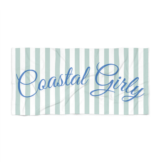 Coastal Girly Striped Beach Towel