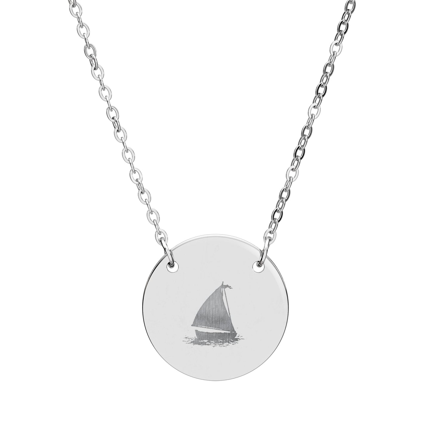 Engraved Boat Necklace