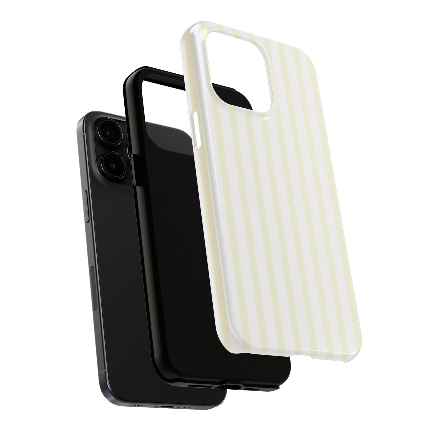 Butter & White Striped Phone Case