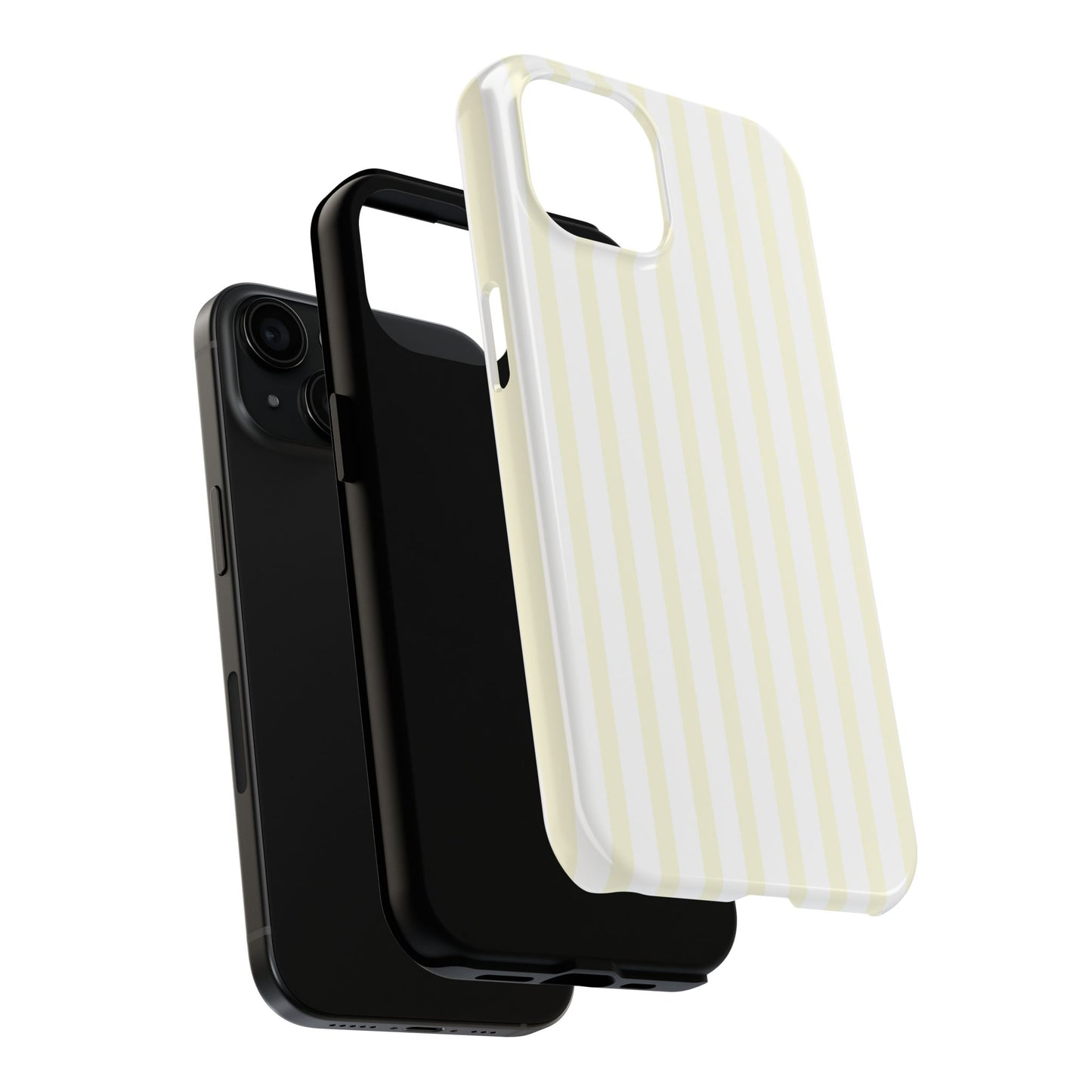 Butter & White Striped Phone Case