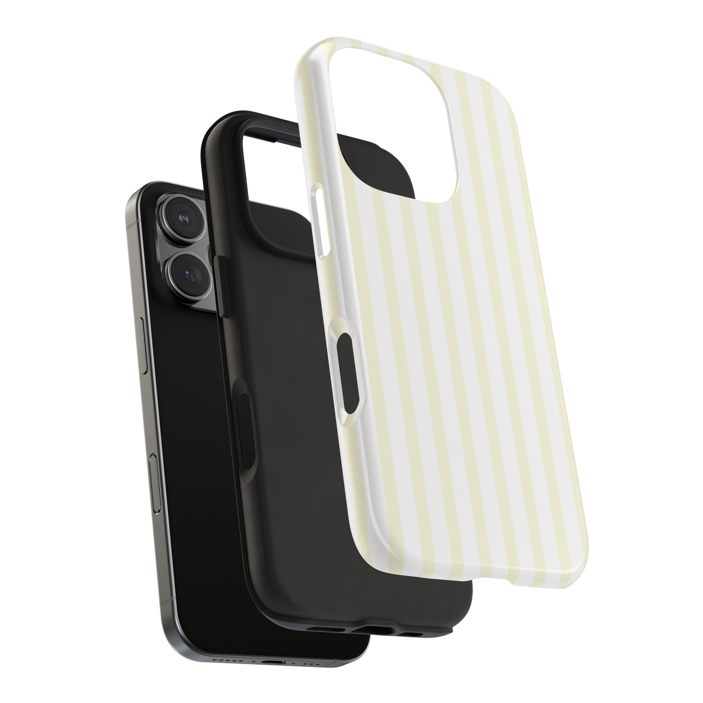 Butter & White Striped Phone Case