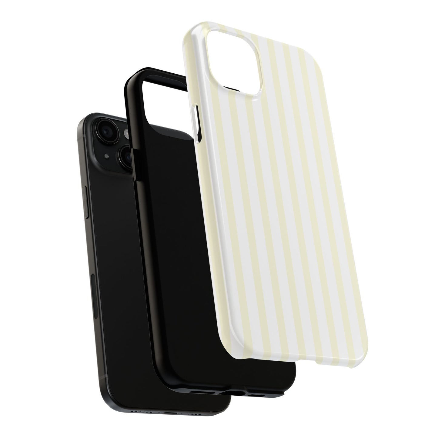 Butter & White Striped Phone Case