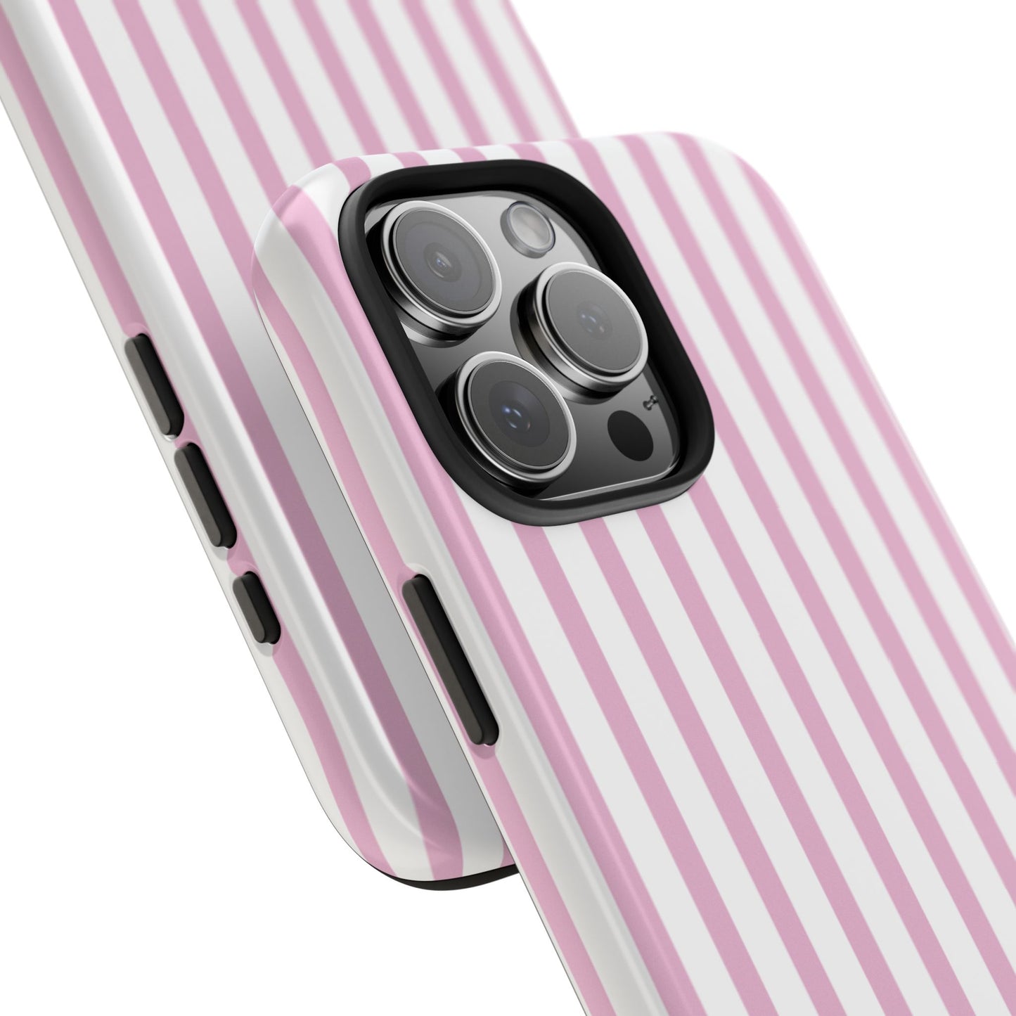 Pink & White Striped Phone Case
