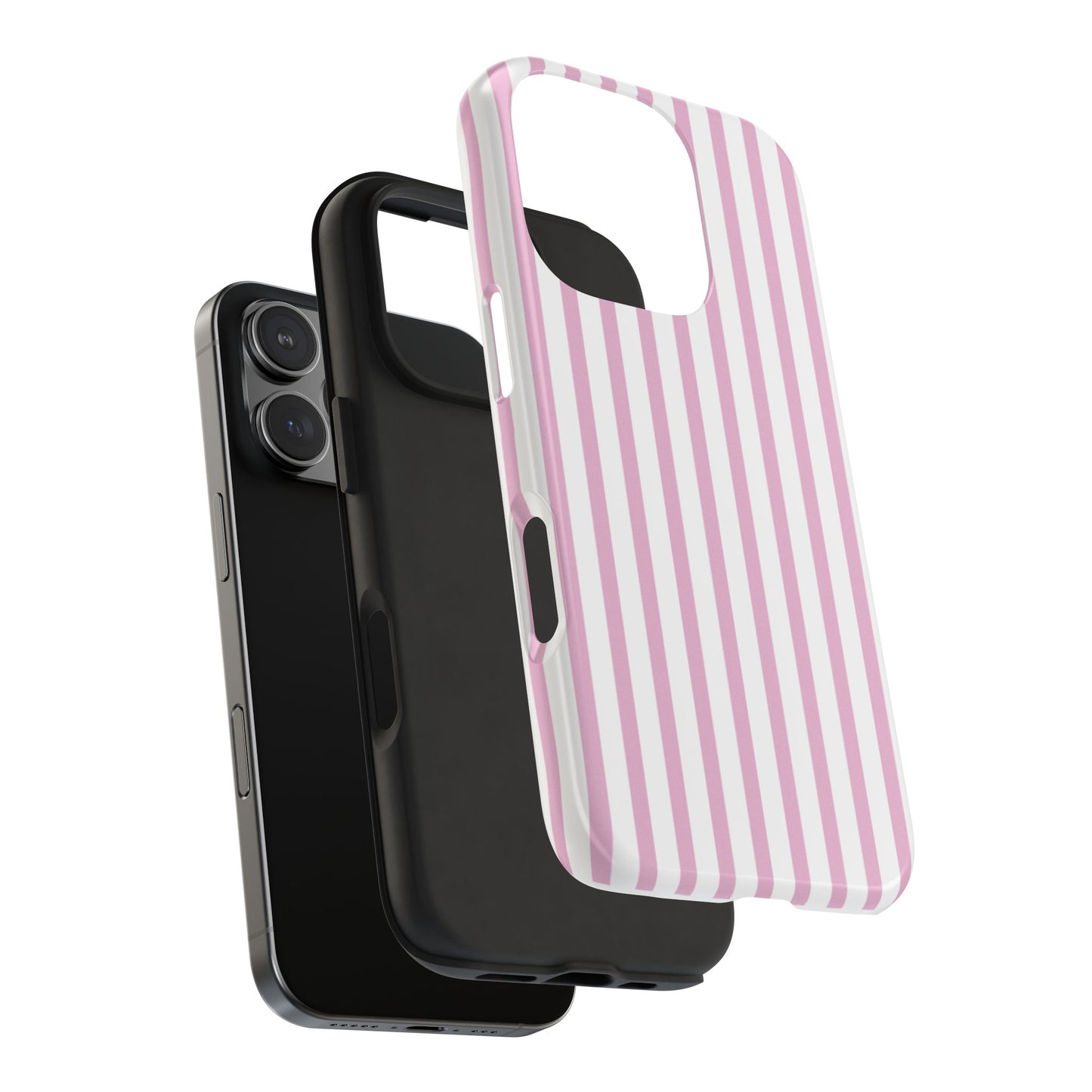 Pink & White Striped Phone Case