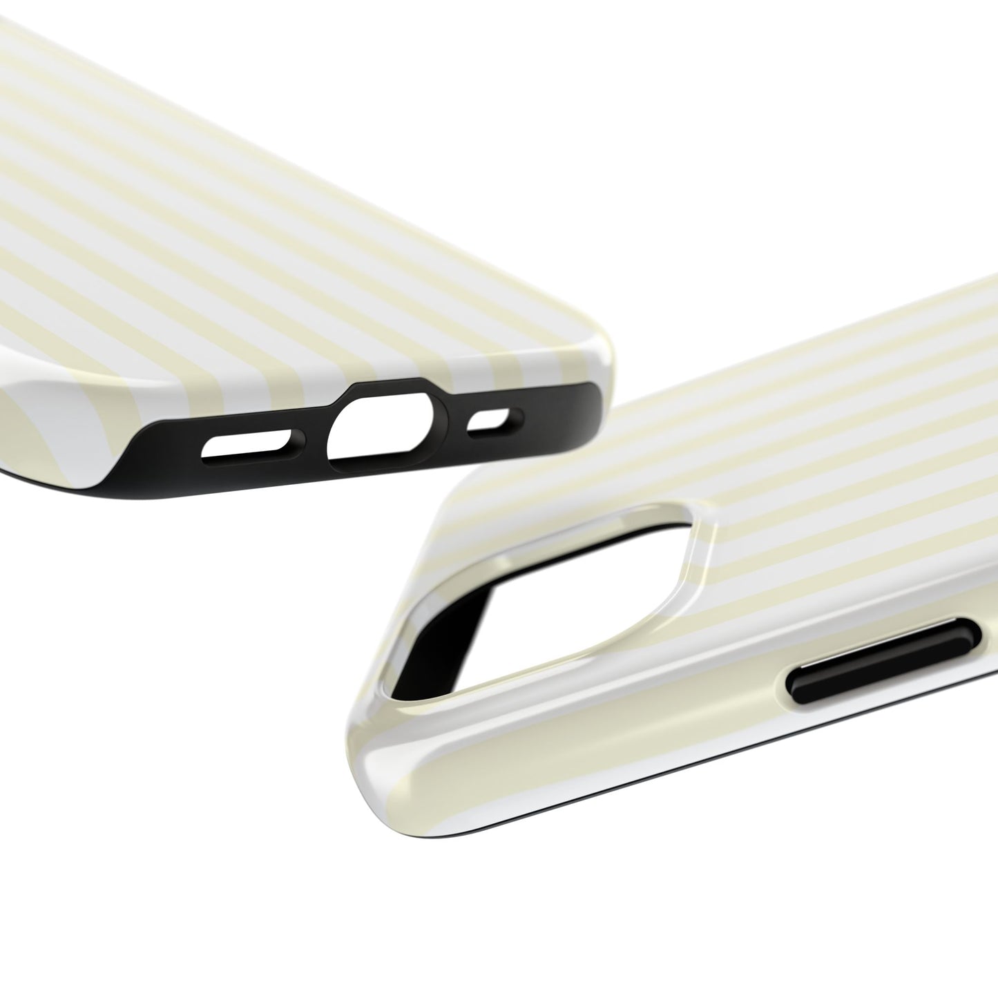 Butter & White Striped Phone Case