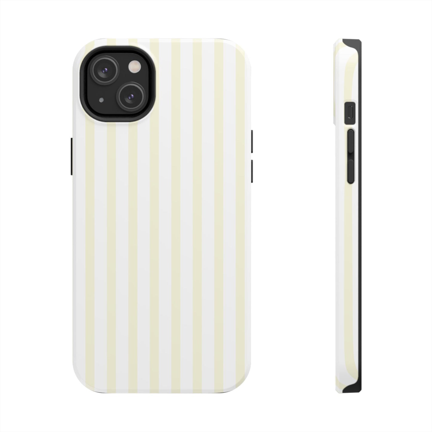 Butter & White Striped Phone Case