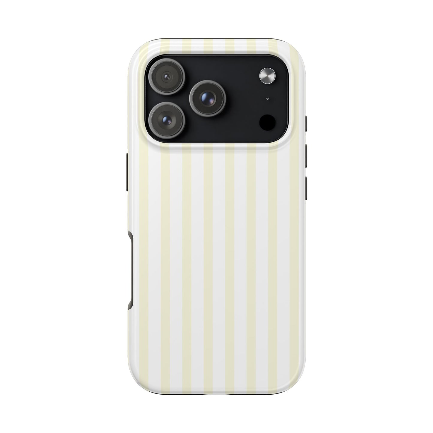 Butter & White Striped Phone Case