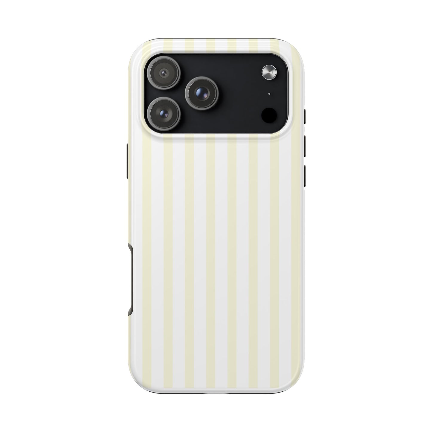 Butter & White Striped Phone Case