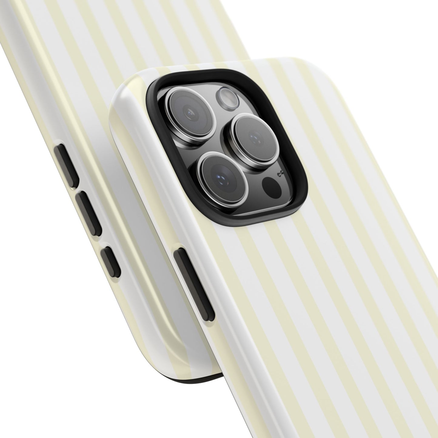 Butter & White Striped Phone Case