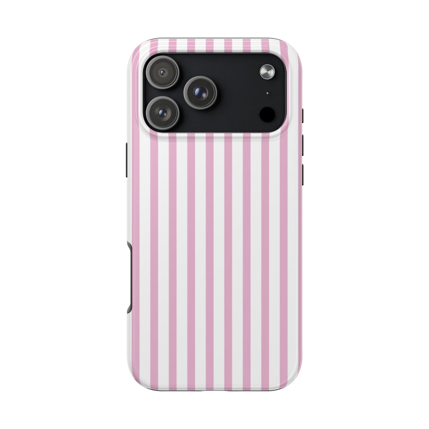 Pink & White Striped Phone Case