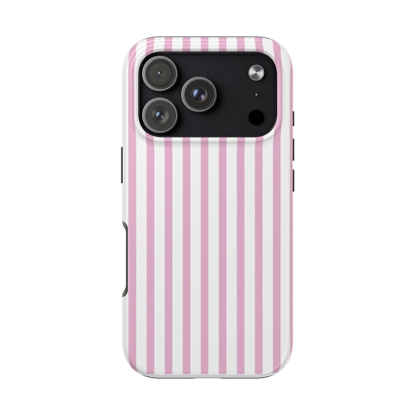 Pink & White Striped Phone Case