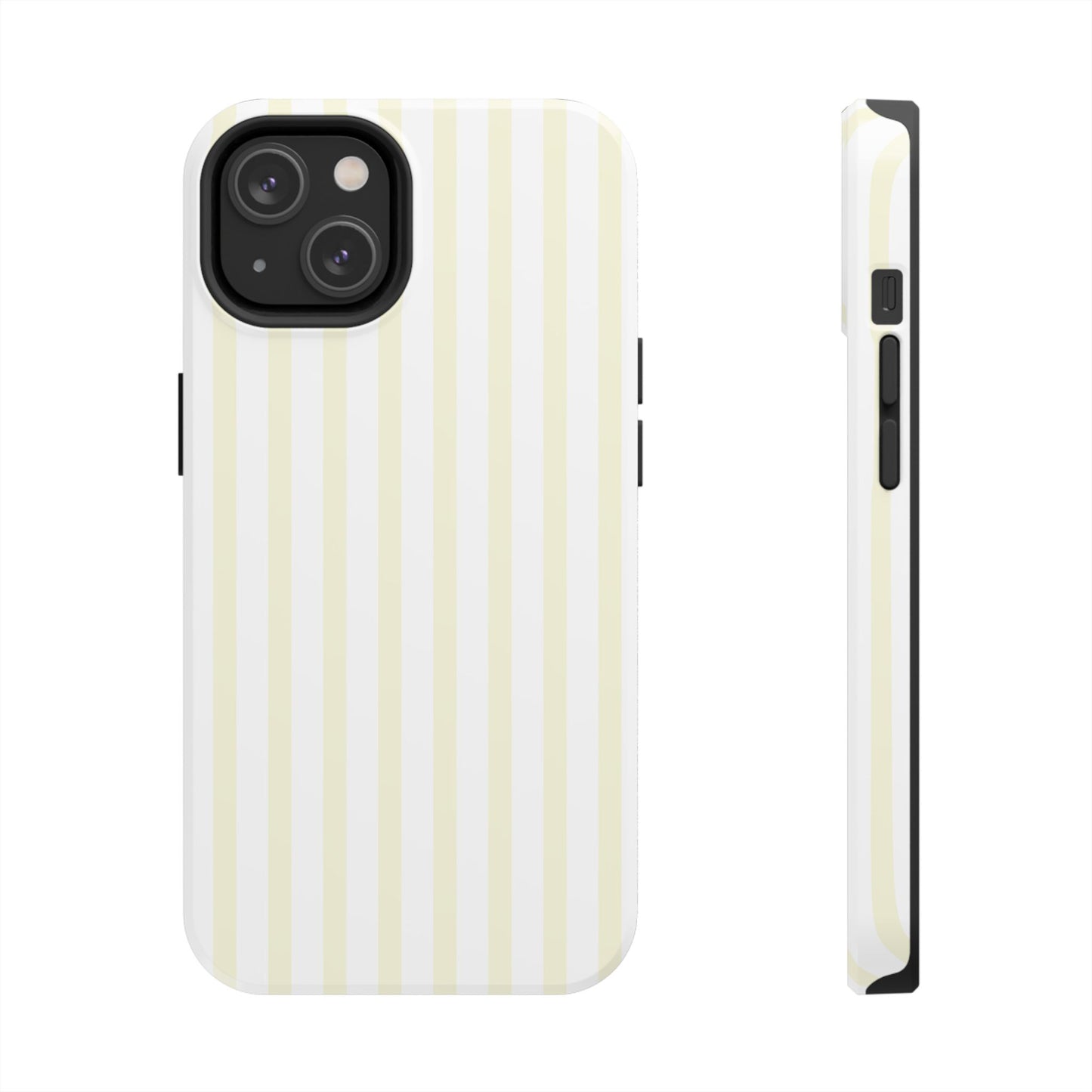 Butter & White Striped Phone Case