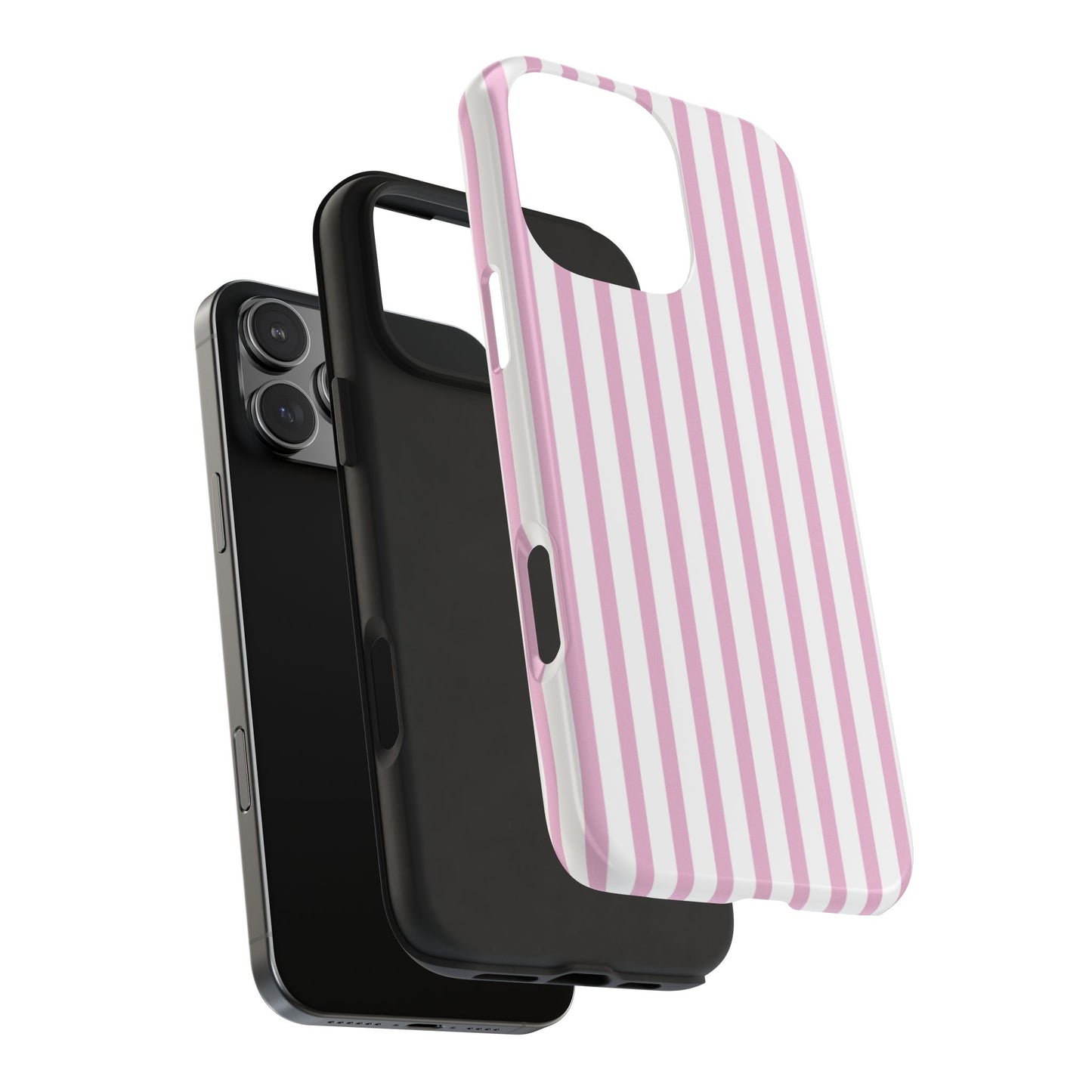 Pink & White Striped Phone Case