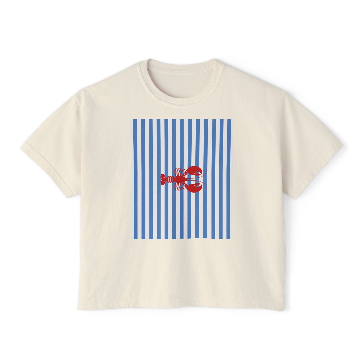Lobster Stripe Women's Boxy Tee