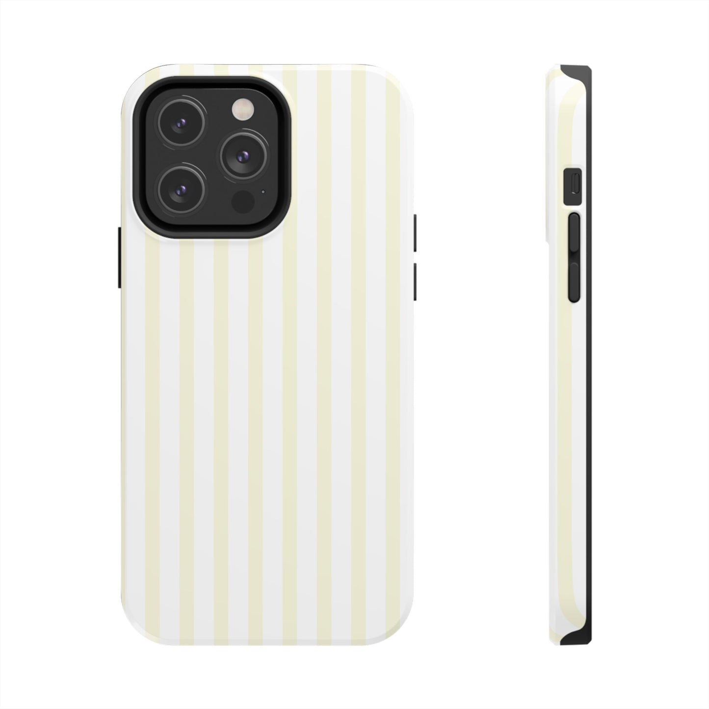 Butter & White Striped Phone Case