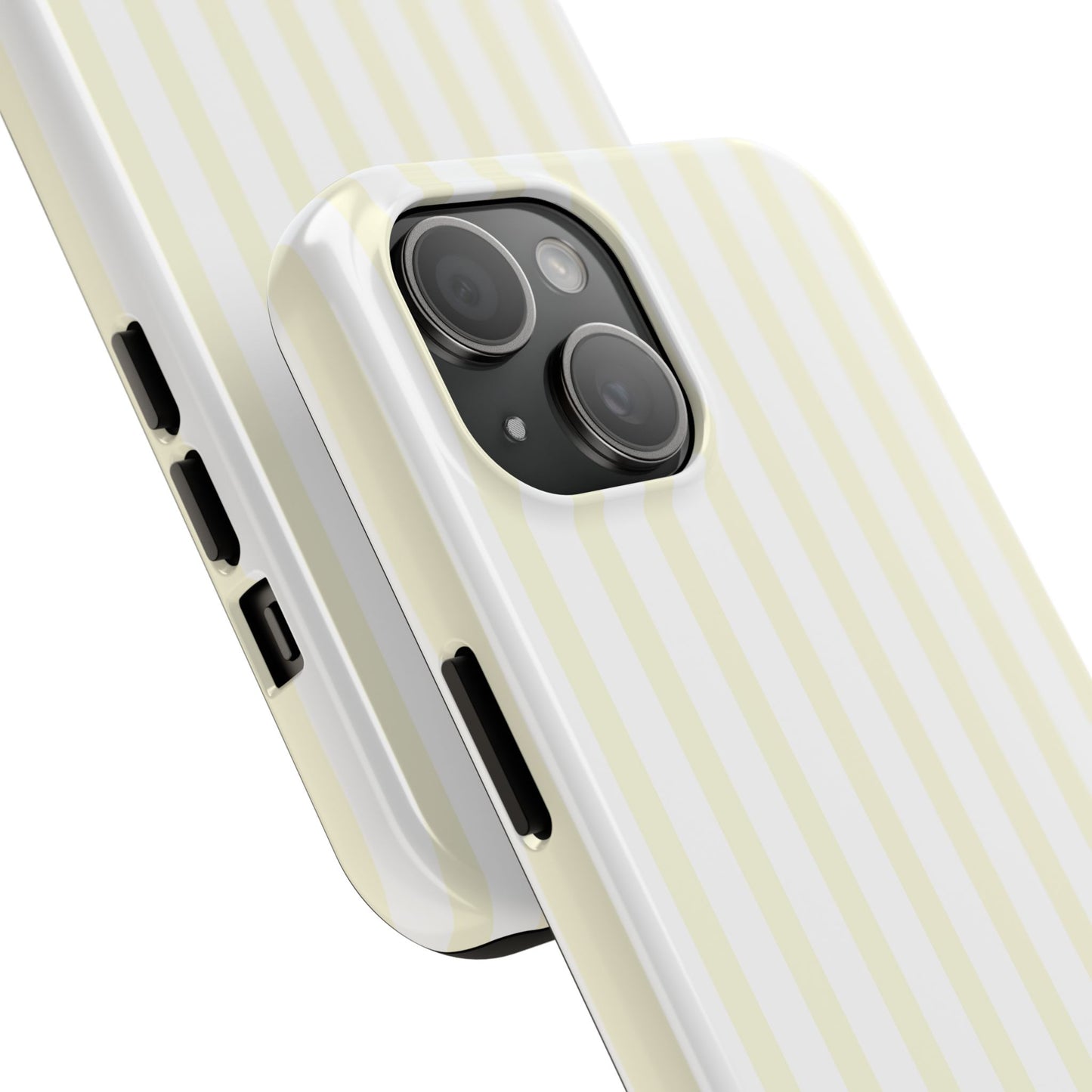 Butter & White Striped Phone Case