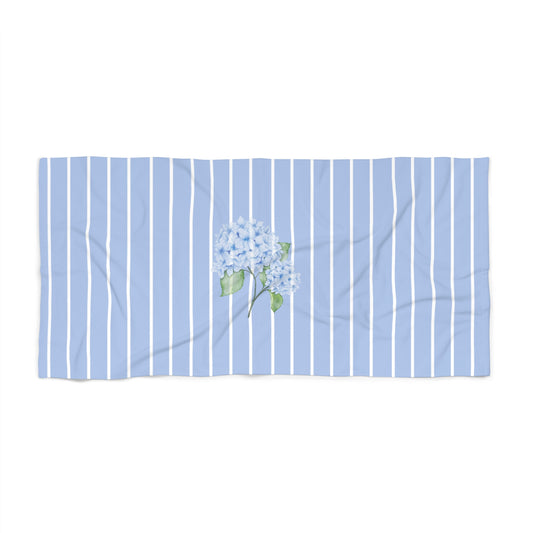Hydrangea Stripe Beach Towel