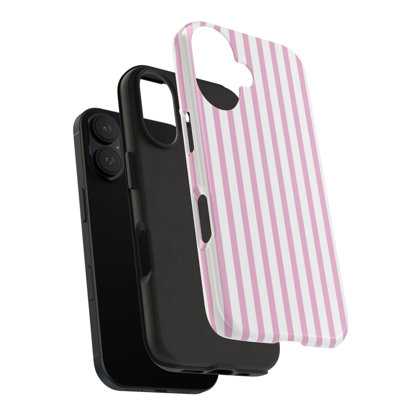 Pink & White Striped Phone Case