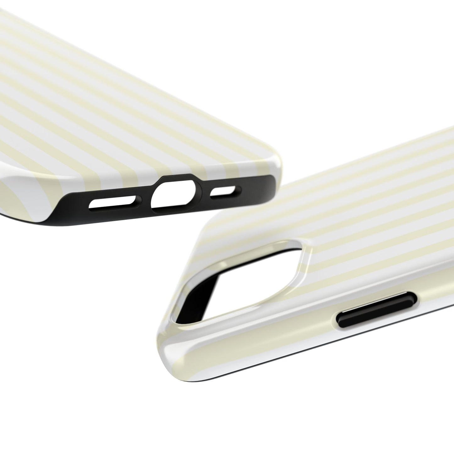 Butter & White Striped Phone Case