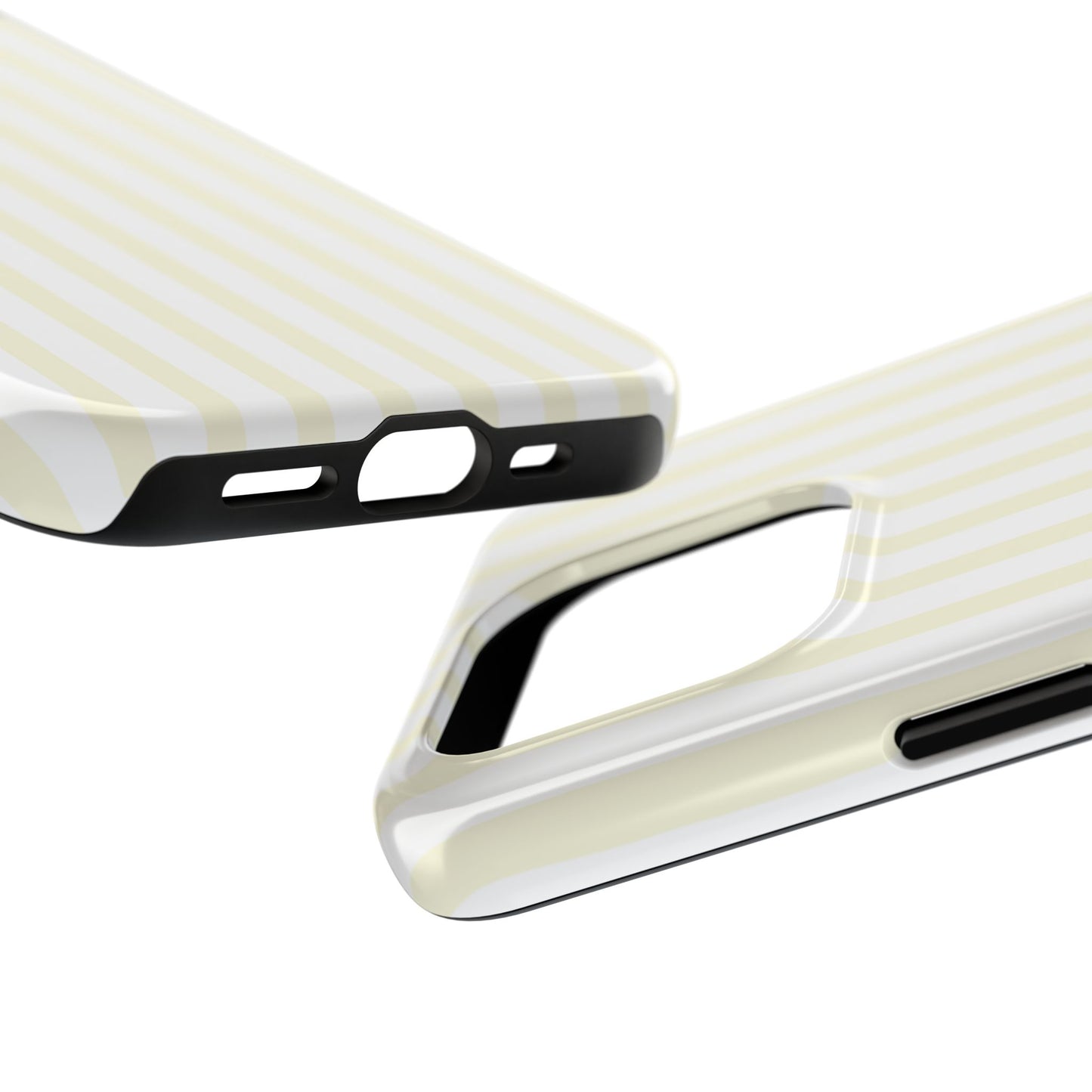 Butter & White Striped Phone Case