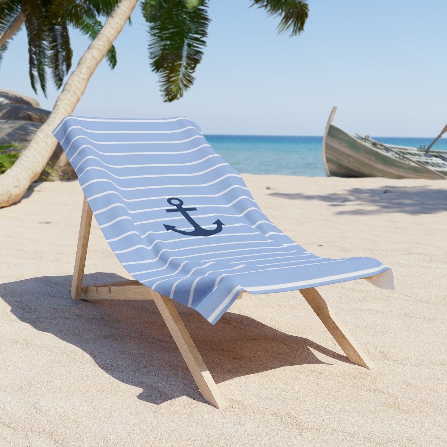 Anchor Striped Beach Towel