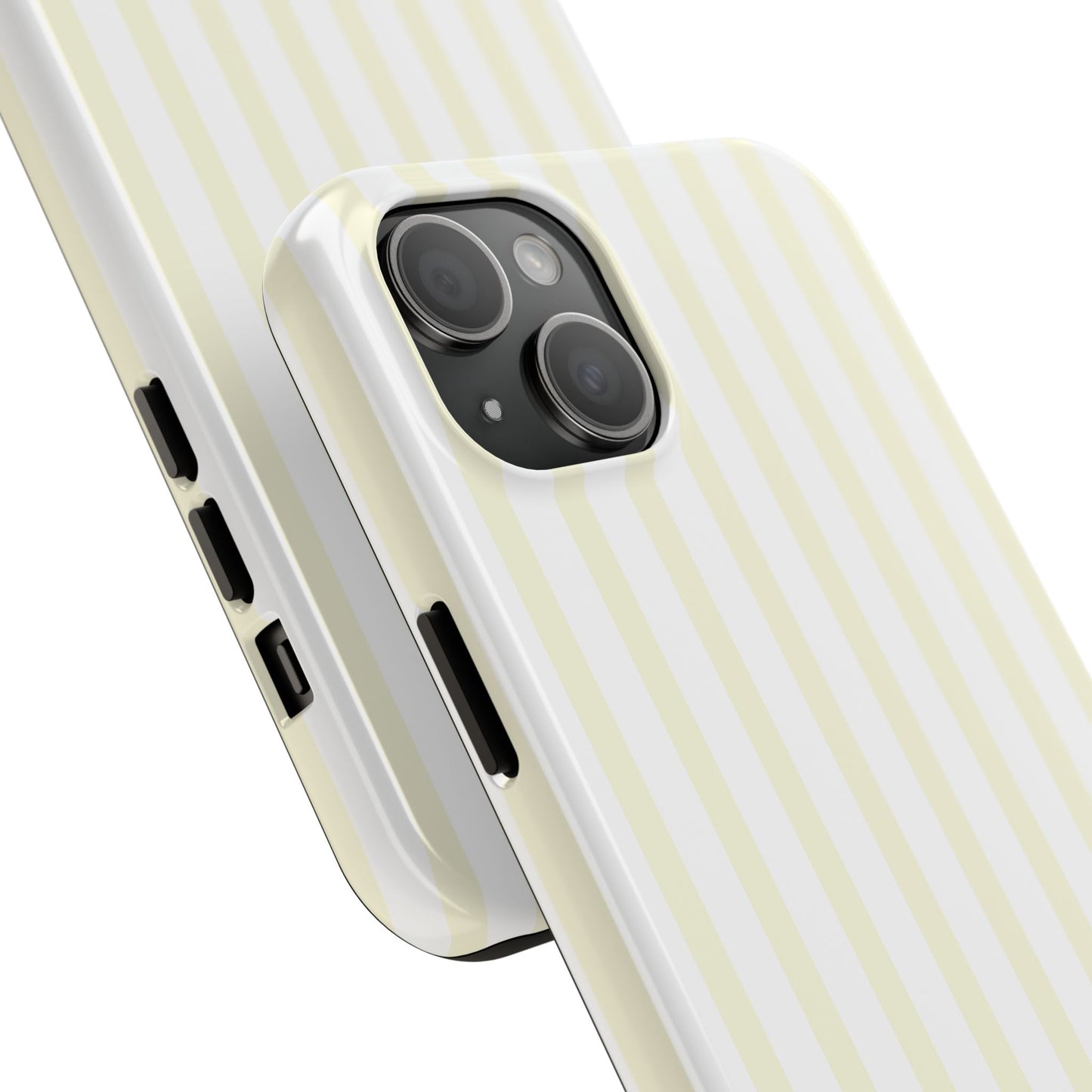 Butter & White Striped Phone Case