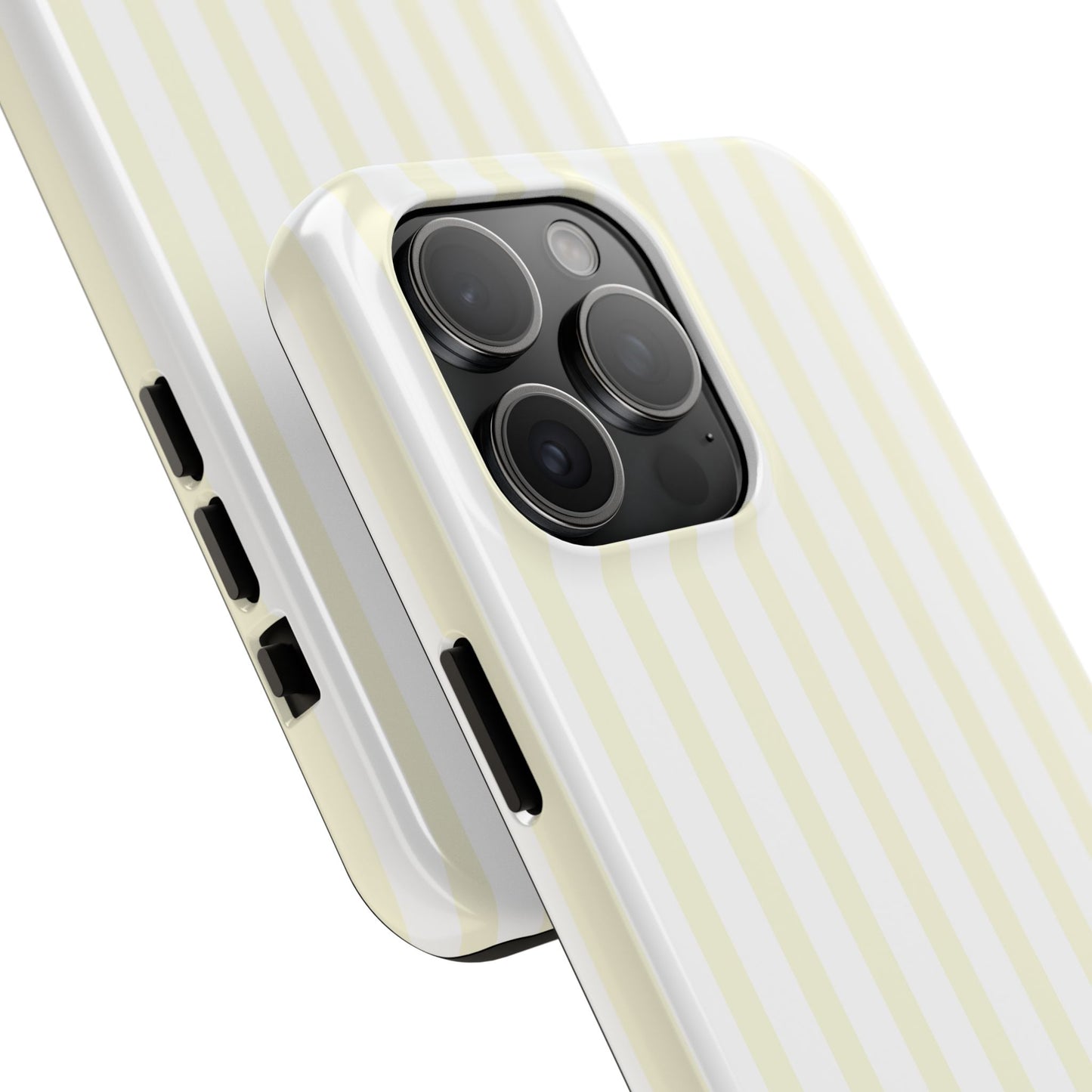 Butter & White Striped Phone Case