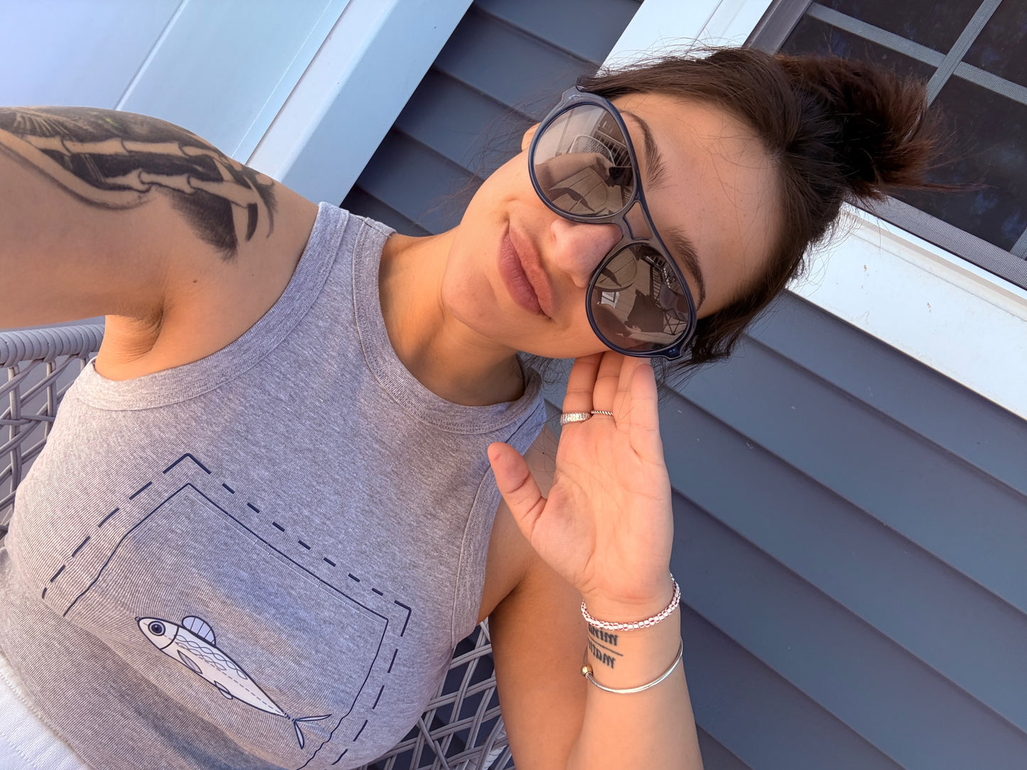 Fish Stamp Tank Top