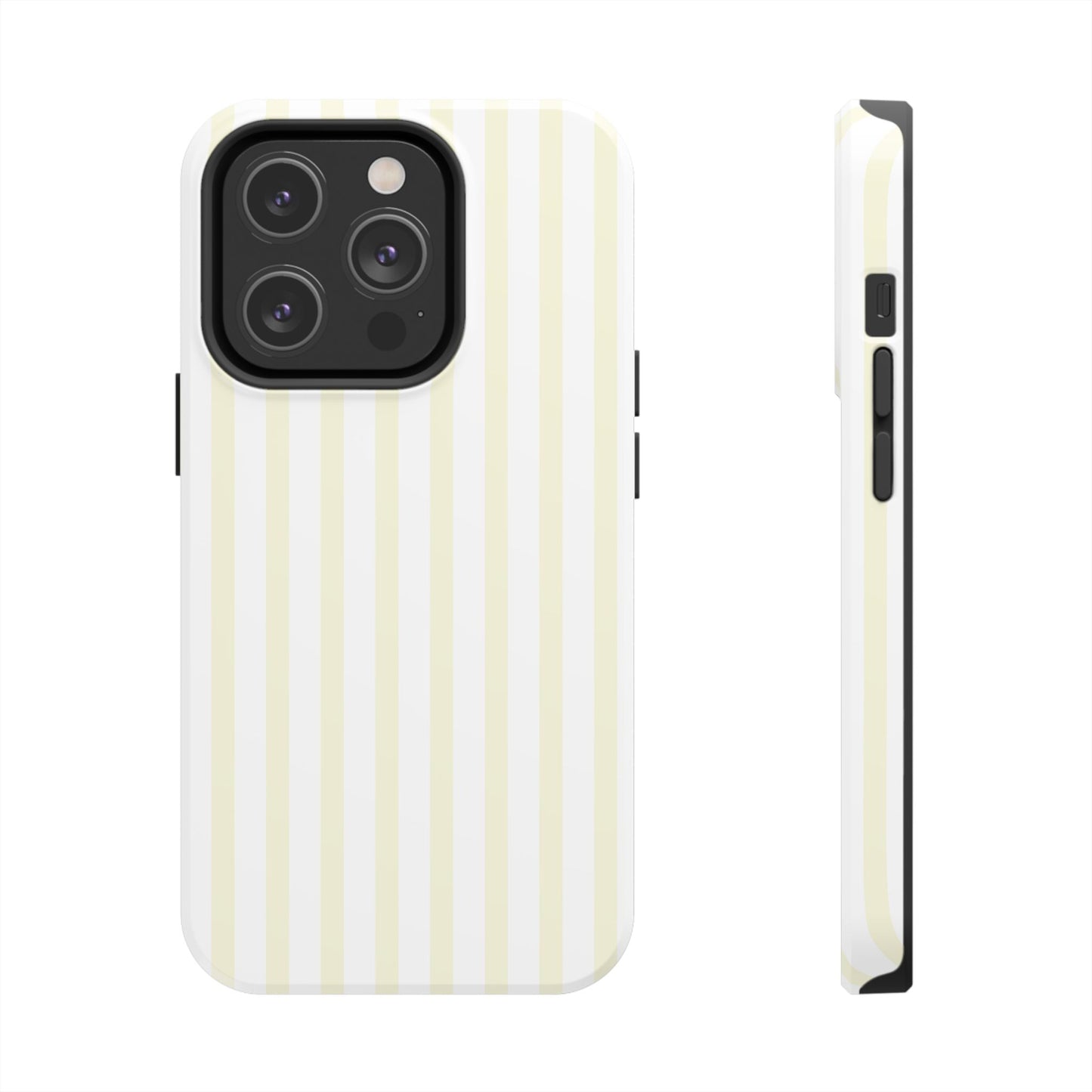 Butter & White Striped Phone Case