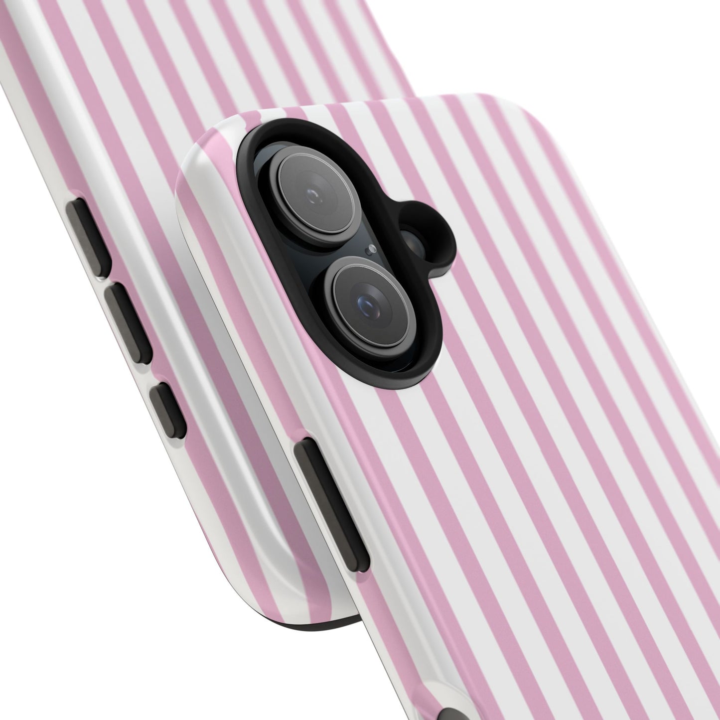 Pink & White Striped Phone Case