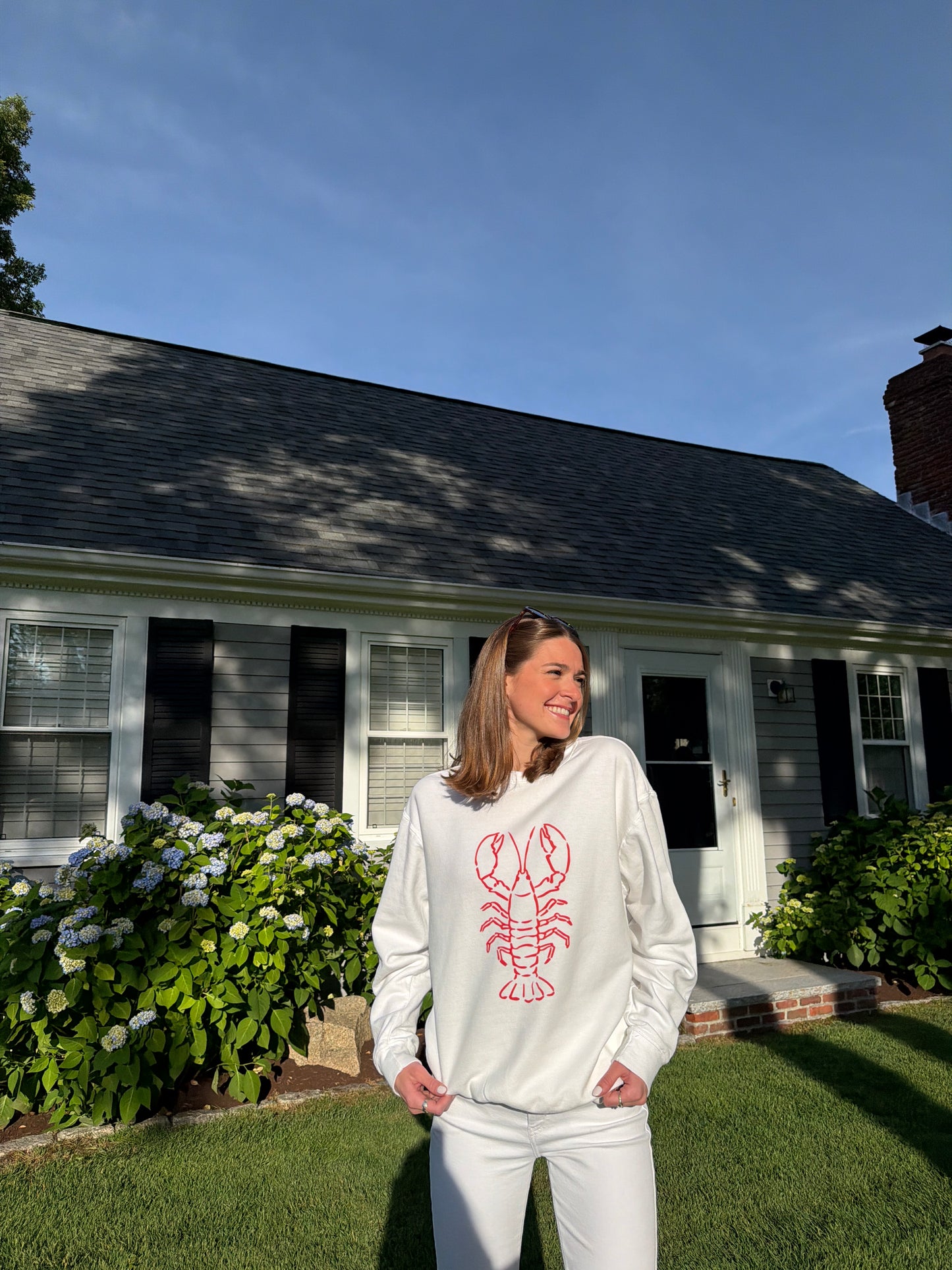 Red Lobster Outline Crewneck Sweatshirt