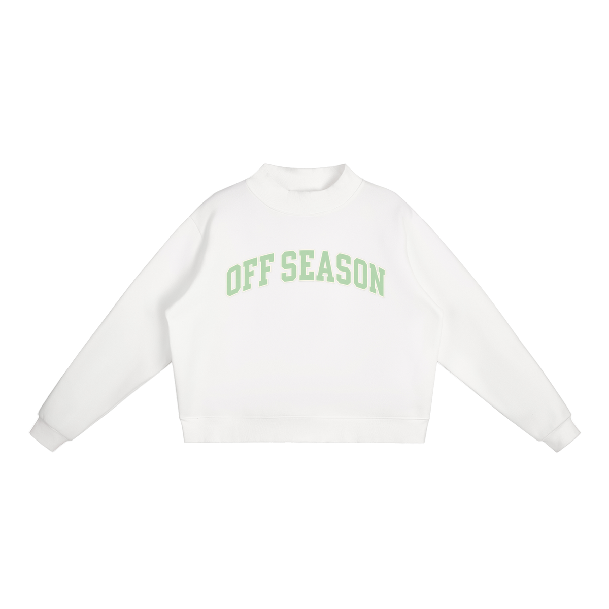Off Season mockneck | white & minty
